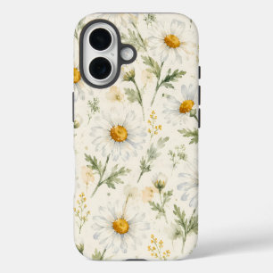 Aquarell-Gänseblümchen-Wildblumen-Botanik iPhone 16 Hülle