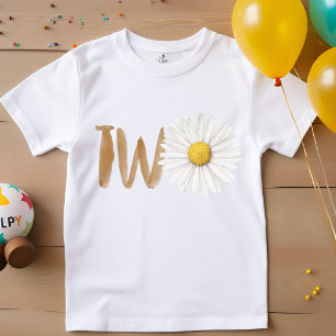 Aquarell-Gänseblümchen zweiter Geburtstag zwei Baby T-shirt