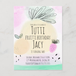 Aquarell Ganztagsfrüchte Handgezeichnetes Party Postkarte