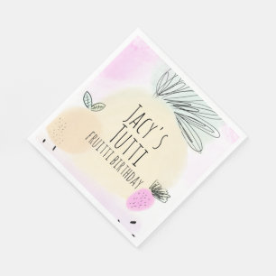 Aquarell Ganztagsfrüchte Handgezeichnetes Party Serviette