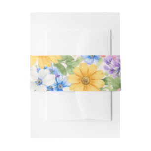 Aquarell-Garten-Blumen-Hochzeits-Einladungsband Einladungsbanderole