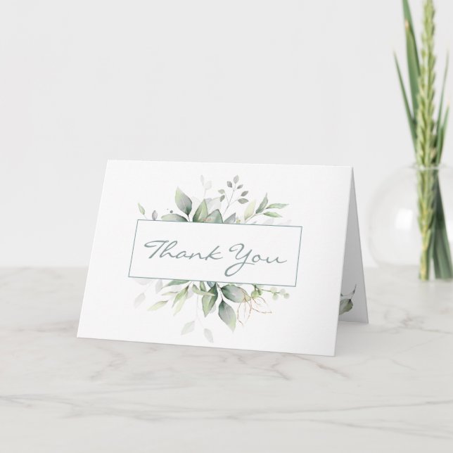 Aquarell-Garten-Hochzeit Dankeskarte (Vorderseite)
