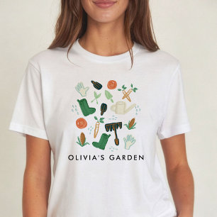 Aquarell-Gartenarbeit Personalisiert T-Shirt