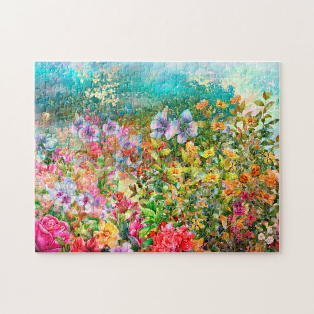 Aquarell-Gartenblumen (Horizontal)