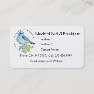 Aquarell-Gebirgsdrossel-blaue Vogel-Kunst für Visitenkarte