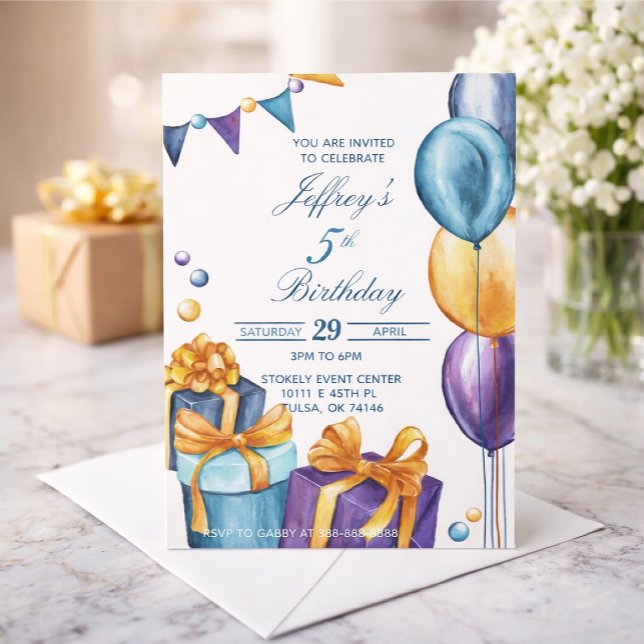 Aquarell-Geburtstag Einladung (Von Creator hochgeladen)