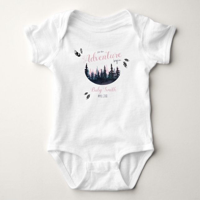 Aquarell Gelassen Erlebnis individuelle Name start Baby Strampler (Vorderseite)