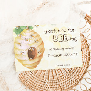Aquarell-Gelb-Honig-Hummel-Baby-Party  Dankeskarte