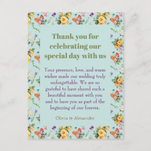 Aquarell-Gelbe Blumen & Florales Musterdesign Postkarte
