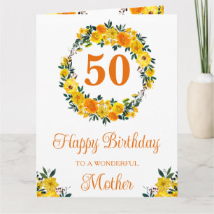 Aquarell-Gelbe-Sommerblumen-Geburtstag Karte