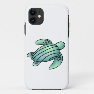 Aquarell gemalte Meeresschildkröte Cartoon blau gr Case-Mate iPhone Hülle