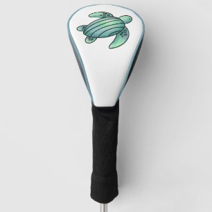 Aquarell gemalte Meeresschildkröte Cartoon blau gr Golf Headcover