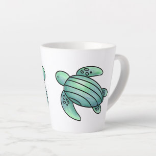 Aquarell gemalte Meeresschildkröte Cartoon blau gr Milchtasse