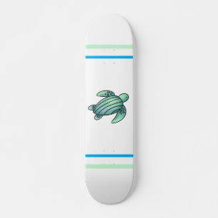 Aquarell gemalte Meeresschildkröte Cartoon blau gr Skateboard