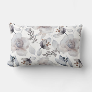 Aquarell gemalte Winter Stechpalmen Blumen Natur Lendenkissen