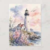 Aquarell gemalter Leuchtturm