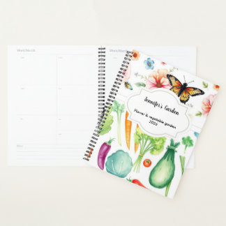 Aquarell-Gemüse-Blumen persönlicher Garten Planer