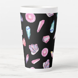 Aquarell-Geoden und Kristalle Muster Milchtasse