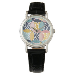 Aquarell-geometrische Kreise Armbanduhr