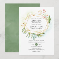 Aquarell geometrische Kristallgrün Hochzeit