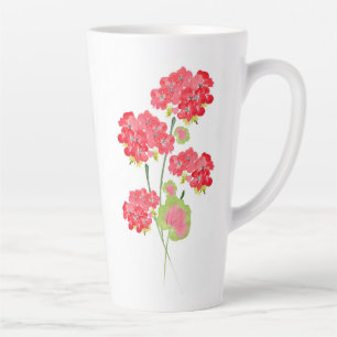 Aquarell Geranien Stiele Milchtasse
