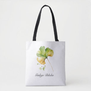 Aquarell-Ginkgo-Biloba-Blatt-Botanical-Wellness Tasche