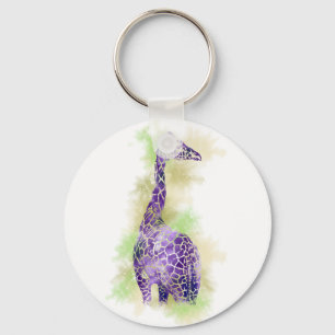 Aquarell-Giraffe 1 Schlüsselanhänger