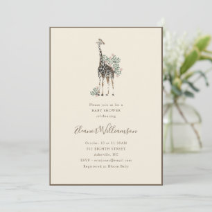 Aquarell-Giraffen-Safari-Moderne-Baby-Party Einladung