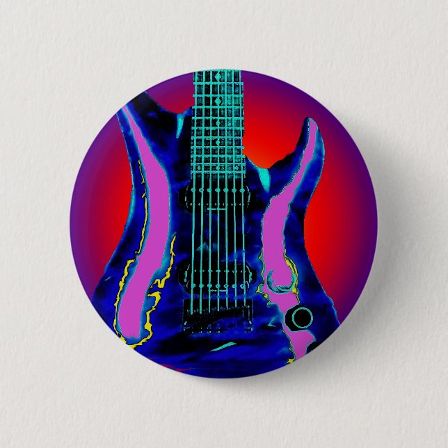 Aquarell-Gitarre Button (Vorderseite)