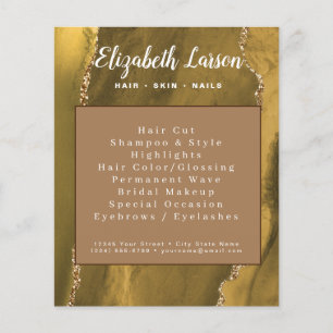 Aquarell Glitter Achat Visagist Friseursalon Flyer