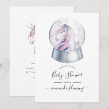 Aquarell Glitzer Einhorn Weihnachtsdusche