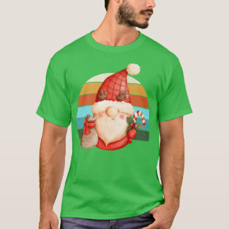 Aquarell Gnome Weihnachtsbaum Lichter Weihnachten  T-Shirt