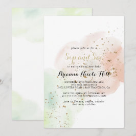 Aquarell Gold Confetti Sip & See Einladung