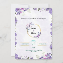 Aquarell Gold & Violett Einladung