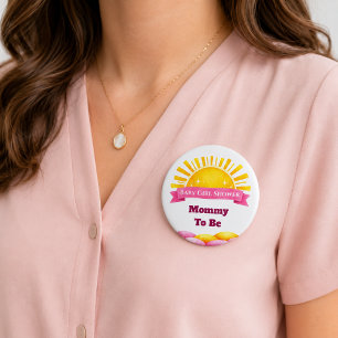 Aquarell Golden Little Sunshine werdende Mamma Button