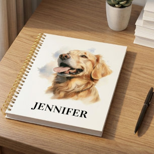 Aquarell Golden Retriever benutzerdefinierter Name Planer