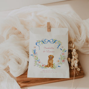 Aquarell-Golden-Retriever-Hochzeitswappen Geschenktütchen