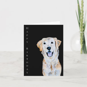 Aquarell-Golden-Retriever-Hund-Geburtstag Karte