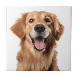 Aquarell Golden Retriever Hund Haustier Tier Zitat Fliese