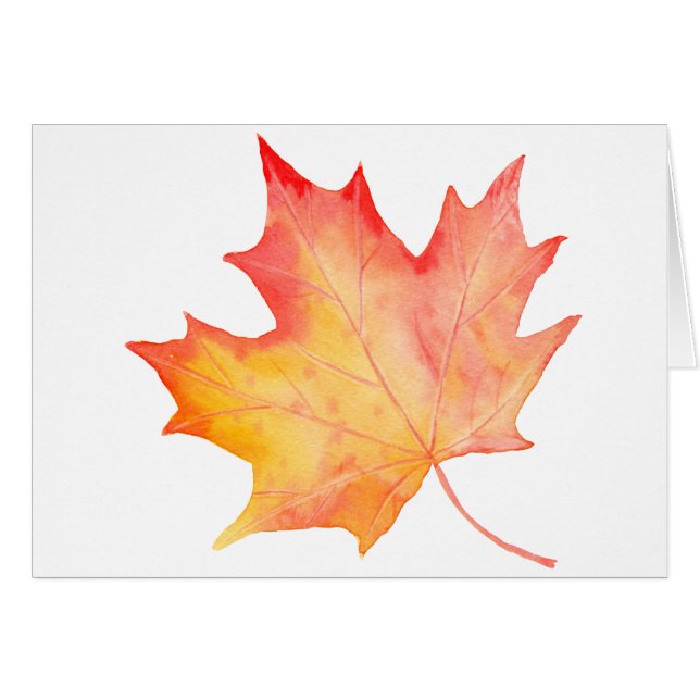 Aquarell-goldenes Ahornblatt (Vorderseite (Horizontal))