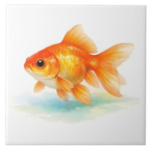 Aquarell-Goldfisch  Fliese