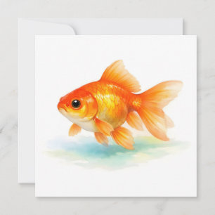 Aquarell-Goldfisch  Karte