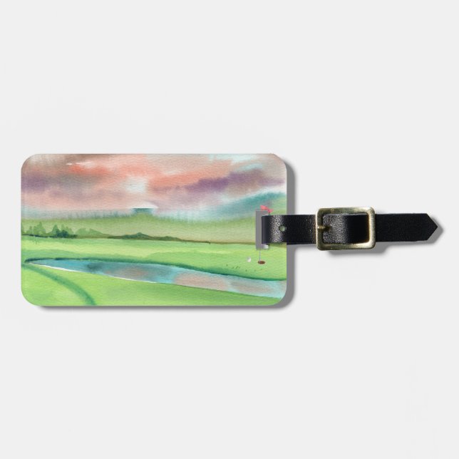 Aquarell-Golf Gepäckanhänger (Vorderseite horizontal)