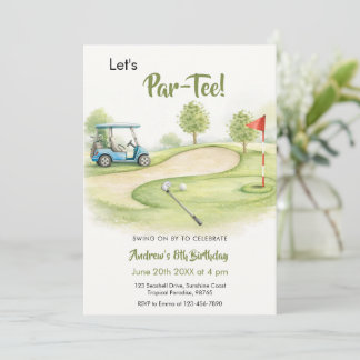 Aquarell Golf Par-Tee Geburtstag Einladung