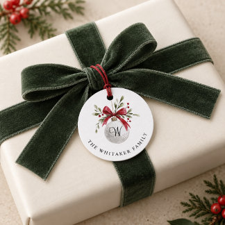 Aquarell-Golfball-Ornament Monogramm Weihnachten Geschenkanhänger