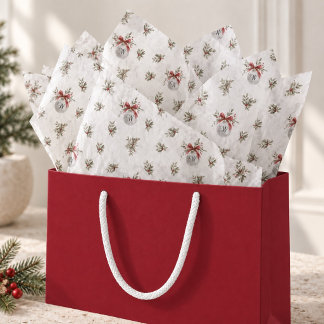 Aquarell-Golfball-Ornament Monogramm Weihnachten Seidenpapier