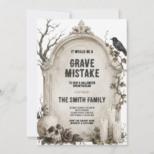 Aquarell-Gotik-Friedhof-Halloween-Party Einladung