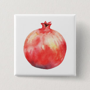Aquarell Granatapfel Button
