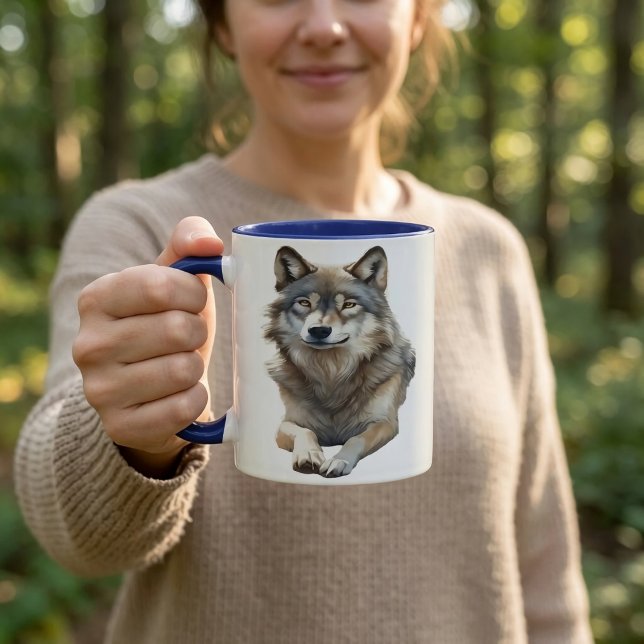 Aquarell Grauwolf Tasse (Von Creator hochgeladen)