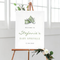 Aquarell Green Baby Shoes Baby Sprinkle Empfang